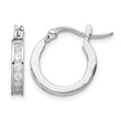 Sterling Silver Rhodium-plated CZ Hoop Earrings - Birthstone Company