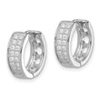 Sterling Silver Rhodium-plated CZ Hinged Hoop Earrings - Birthstone Company