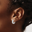 Sterling Silver Rhodium-plated CZ Hinged Hoop Earrings - Birthstone Company