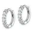 Sterling Silver Rhodium-plated CZ Hinged Earrings