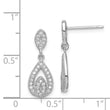 Sterling Silver Rhodium-plated CZ Pav‚ Pear Dangle Post Earrings