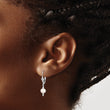 Sterling Silver Rhodium-plated Polished White 6-7mm Freshwater Cultured Pearl Leverback Dangle Earrings - Birthstone Company