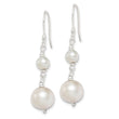 Sterling Silver Polished 6-10mm Freshwater Cultured Pearl Dangle Earrings - Birthstone Company