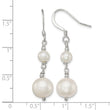 Sterling Silver Polished 6-10mm Freshwater Cultured Pearl Dangle Earrings - Birthstone Company