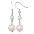 Sterling Silver Polished 6-10mm Freshwater Cultured Pearl Dangle Earrings - Birthstone Company