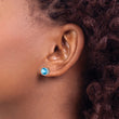 Sterling Silver Rhodium-plated Blue Topaz Circle Stud Earrings - Birthstone Company