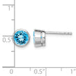 Sterling Silver Rhodium-plated Blue Topaz Circle Stud Earrings - Birthstone Company