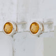 Sterling Silver Rhodium-plated Citrine Circle Stud Earrings - Birthstone Company