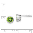 Sterling Silver Rhodium-plated Peridot Circle Stud Earrings