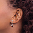 Sterling Silver Rhodium-plated Polished Garnet Heart Post Dangle Earrings - Birthstone Company