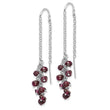 Sterling Silver Rhodium-plated Garnet Cluster Dangle Earrings - Birthstone Company