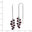 Sterling Silver Rhodium-plated Garnet Cluster Dangle Earrings - Birthstone Company