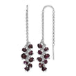 Sterling Silver Rhodium-plated Garnet Cluster Dangle Earrings - Birthstone Company