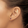 Sterling Silver Rhodium Polished Enameled Lady Bug Post Earrings - Birthstone Company