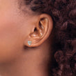 Sterling Silver Rhodium-plated CZ Heart Post Earrings - Birthstone Company
