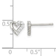 Sterling Silver Rhodium-plated CZ Heart Post Earrings - Birthstone Company