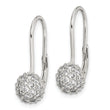Sterling Silver Rhodium-plated CZ Leverback Earrings