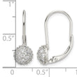 Sterling Silver Rhodium-plated CZ Leverback Earrings - Birthstone Company
