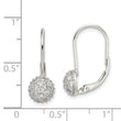 Sterling Silver Rhodium-plated CZ Leverback Earrings