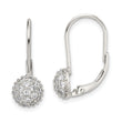 Sterling Silver Rhodium-plated CZ Leverback Earrings
