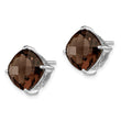 Sterling Silver Rhodium-plated Smoky Quartz Earrings