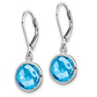 Sterling Silver Rhodium-plated Blue Topaz Earrings - Birthstone Company