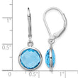 Sterling Silver Rhodium-plated Blue Topaz Earrings - Birthstone Company