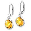 Sterling Silver Rhodium-plated Citrine Earrings - Birthstone Company