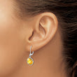 Sterling Silver Rhodium-plated Citrine Earrings - Birthstone Company