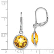 Sterling Silver Rhodium-plated Citrine Earrings - Birthstone Company