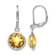 Sterling Silver Rhodium-plated Citrine Earrings - Birthstone Company