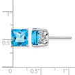 Sterling Silver Rhodium-plated Blue Topaz Earrings - Birthstone Company