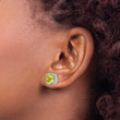 Sterling Silver Rhodium-plated Lemon Quartz and Diamond Earrings - Birthstone Company