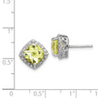 Sterling Silver Rhodium-plated Lemon Quartz and Diamond Earrings - Birthstone Company