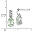 Sterling Silver Rhodium-plated Green Quartz Earrings