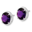 Sterling Silver Rhodium-plated Amethyst Earrings - Birthstone Company