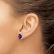 Sterling Silver Rhodium-plated Amethyst Earrings - Birthstone Company