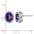 Sterling Silver Rhodium-plated Amethyst Earrings - Birthstone Company
