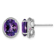 Sterling Silver Rhodium-plated Amethyst Earrings - Birthstone Company