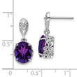 Sterling Silver Rhodium-plated Amethyst Earrings