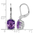Sterling Silver Rhodium-plated Amethyst Earrings - Birthstone Company