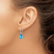Sterling Silver Rhodium-plated Blue Topaz Earrings
