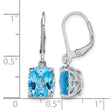 Sterling Silver Rhodium-plated Blue Topaz Earrings - Birthstone Company