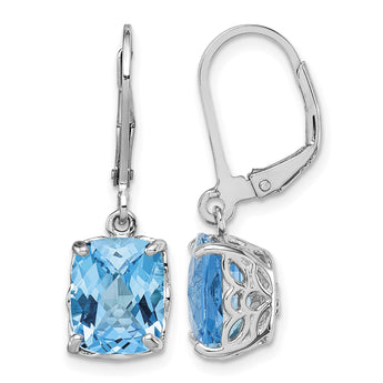 Sterling Silver Rhodium-plated Blue Topaz Earrings - Birthstone Company