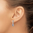 Sterling Silver Rhodium Plated Diamond and Tanzanite Post Earrings - Birthstone Company