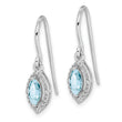 Sterling Silver Rhodium-plated Diamond and Aquamarine Earrings - Birthstone Company