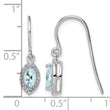 Sterling Silver Rhodium-plated Diamond and Aquamarine Earrings - Birthstone Company