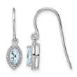 Sterling Silver Rhodium-plated Diamond and Aquamarine Earrings - Birthstone Company