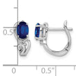 Sterling Silver Rhodium Plated Diamond & Sapphire Hinged Earrings - Birthstone Company