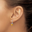 Sterling Silver Rhodium Plated Diamond and Citrine Post Earrings - Birthstone Company
